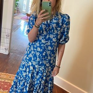 Zara ruffled floral maxi dress, like new